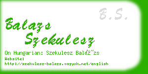 balazs szekulesz business card